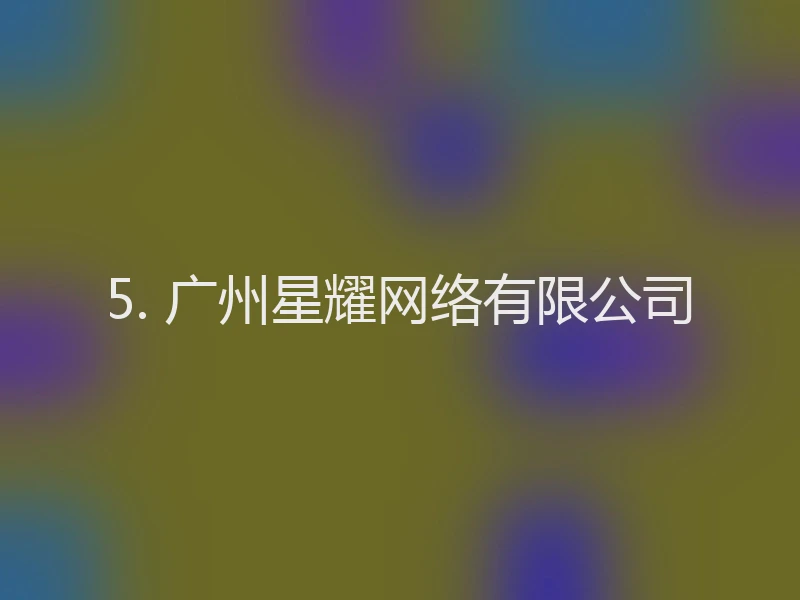 5. 广州星耀网络有限公司