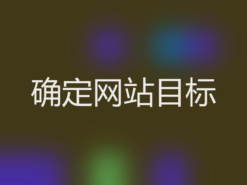 确定网站目标
