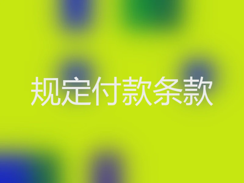 规定付款条款