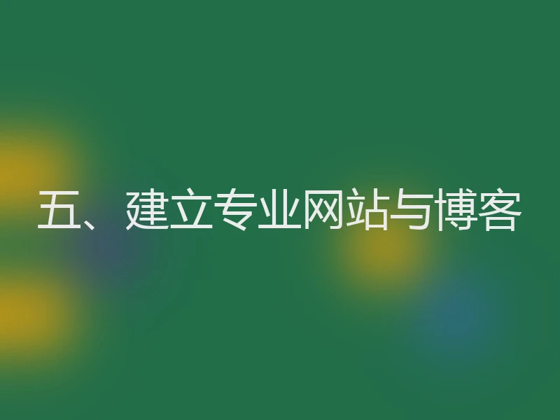 五、建立专业网站与博客