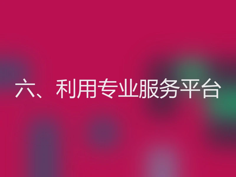 六、利用专业服务平台
