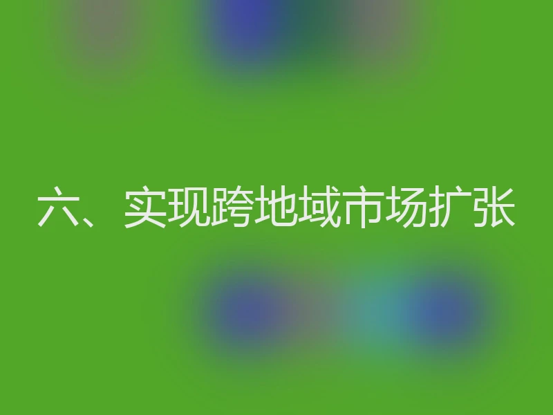 六、实现跨地域市场扩张