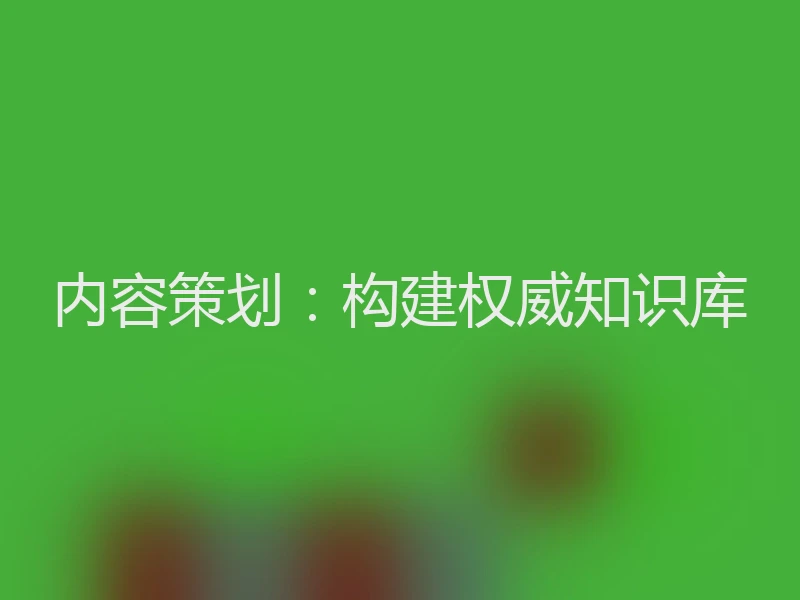 内容策划:构建权威知识库