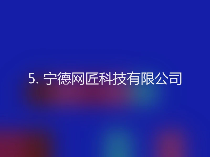 5. 宁德网匠科技有限公司