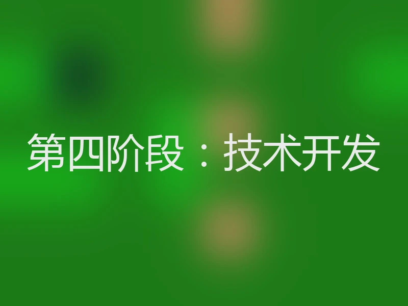 第四阶段：技术开发