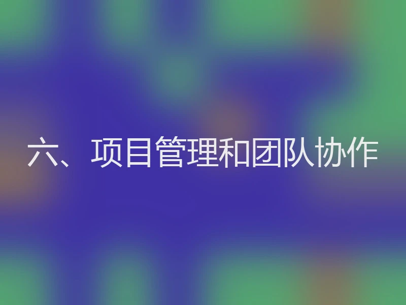 六、项目管理和团队协作