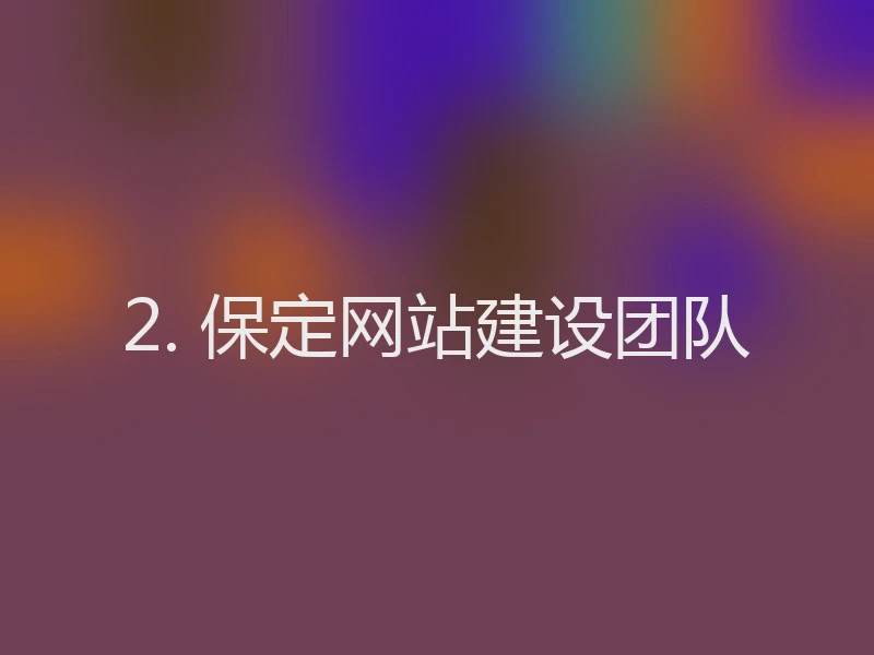 2. 保定网站建设团队