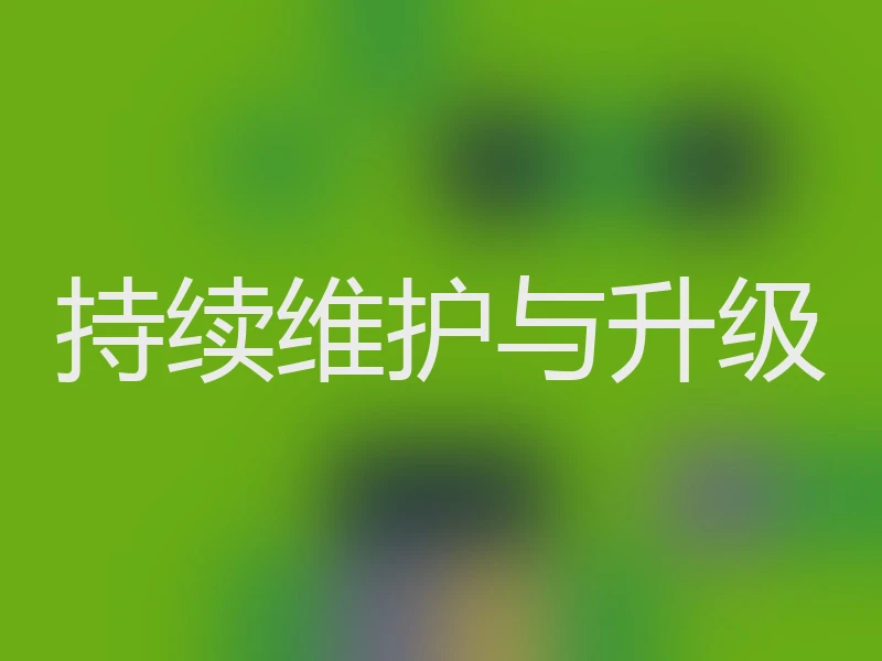 持续维护与升级