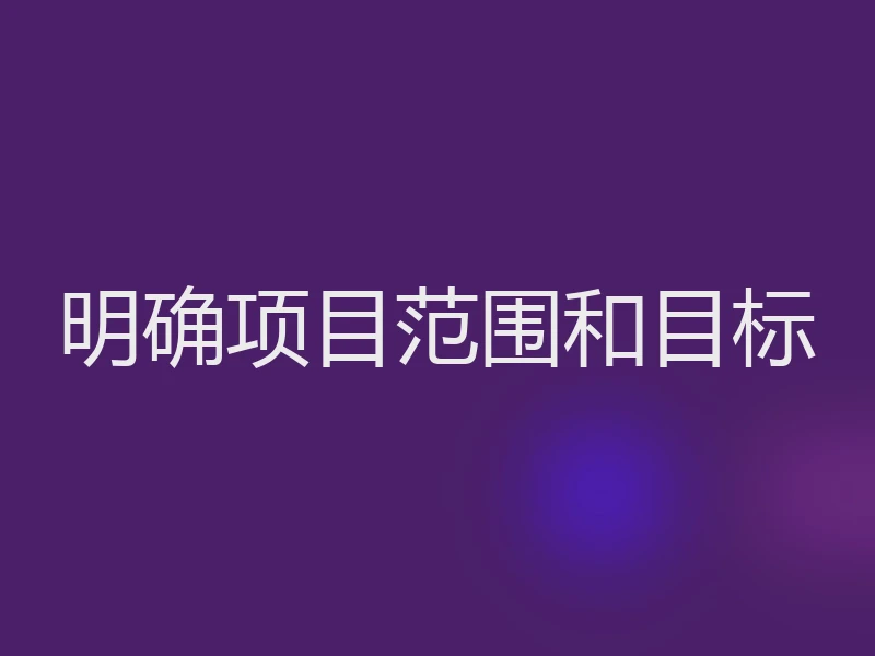 明确项目范围和目标