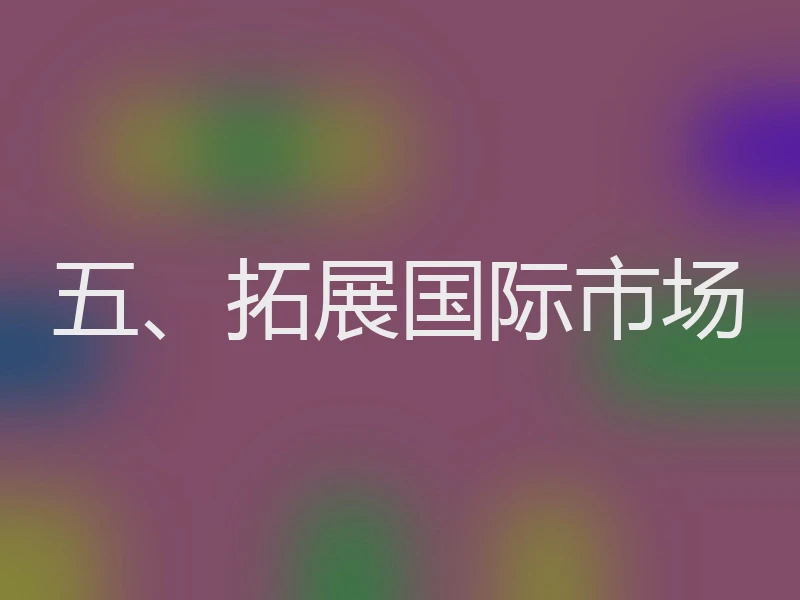 五、拓展国际市场