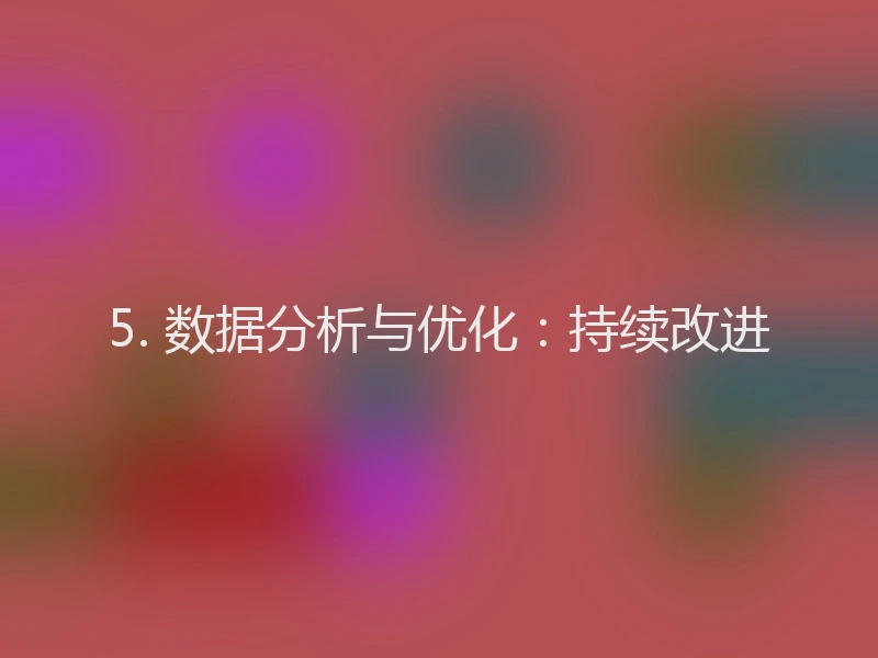 5. 数据分析与优化：持续改进