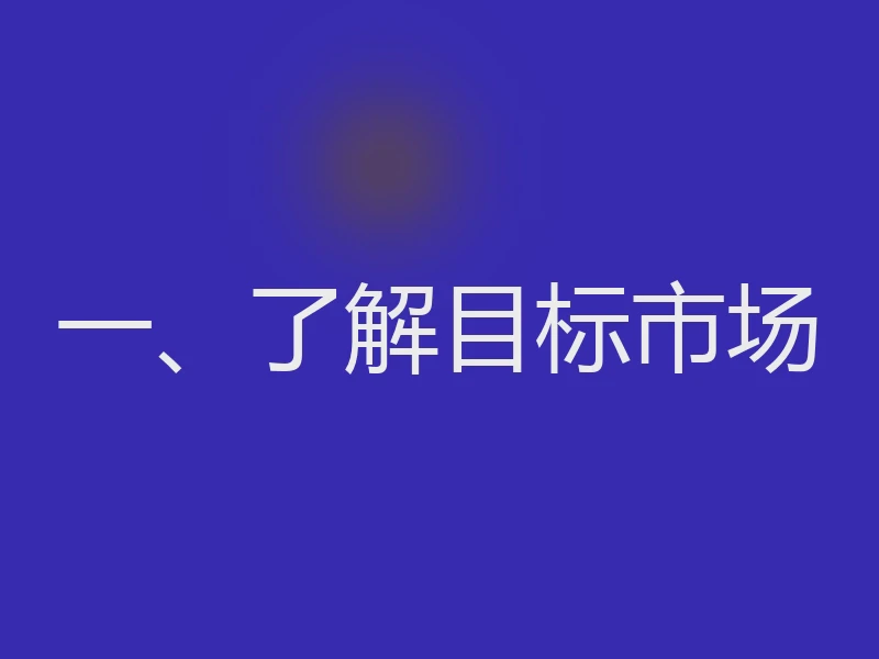 一、了解目标市场