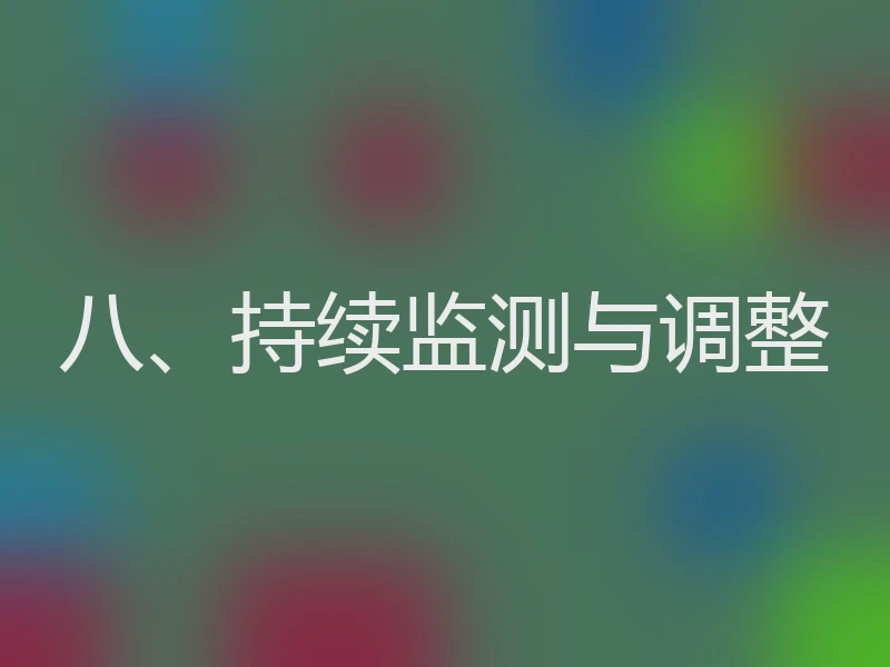 八、持续监测与调整