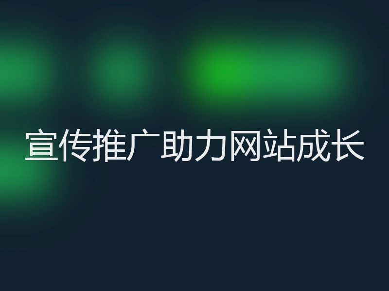 宣传推广助力网站成长