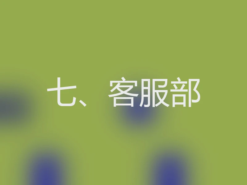 七、客服部