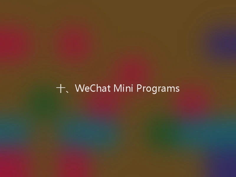 十、WeChat Mini Programs