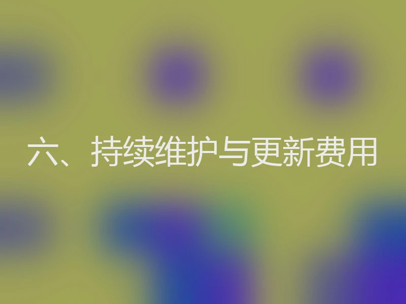 六、持续维护与更新费用