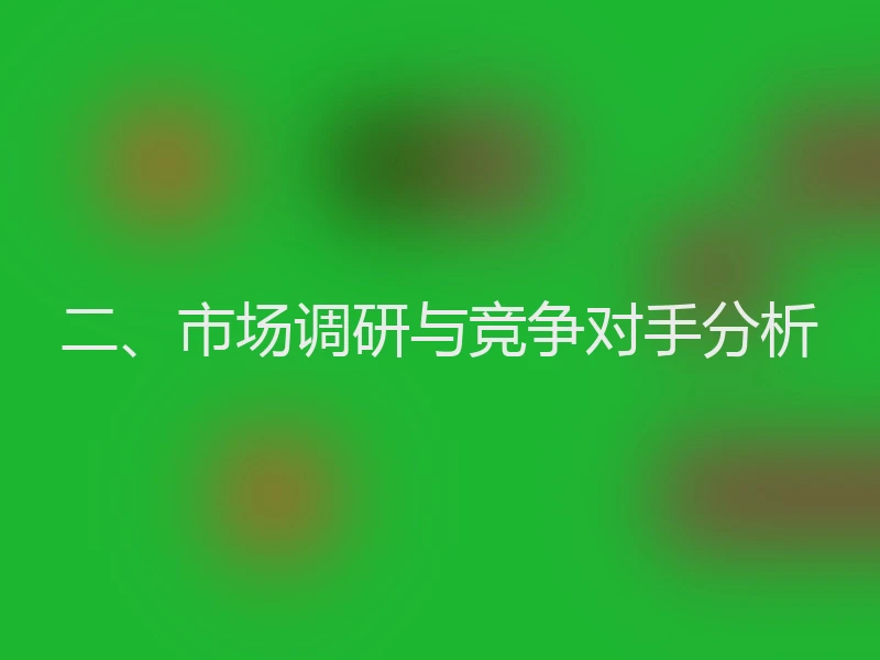 二、市场调研与竞争对手分析
