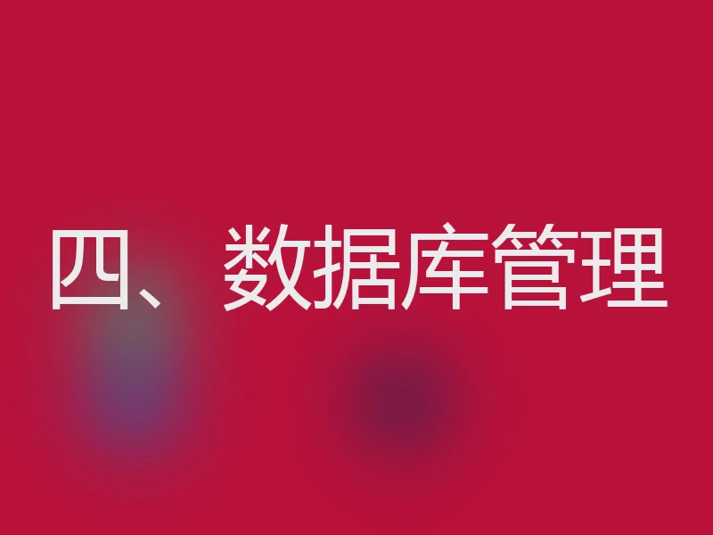 四、数据库管理