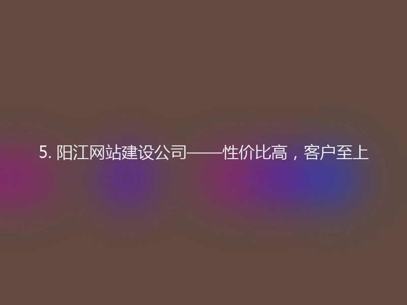 5. 阳江网站建设公司——性价比高，客户至上