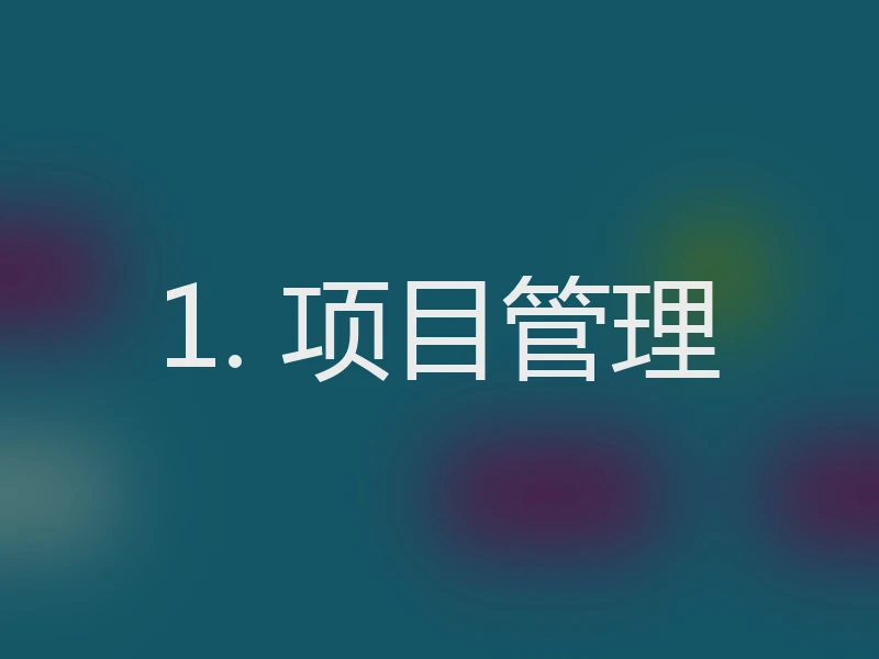 1. 项目管理