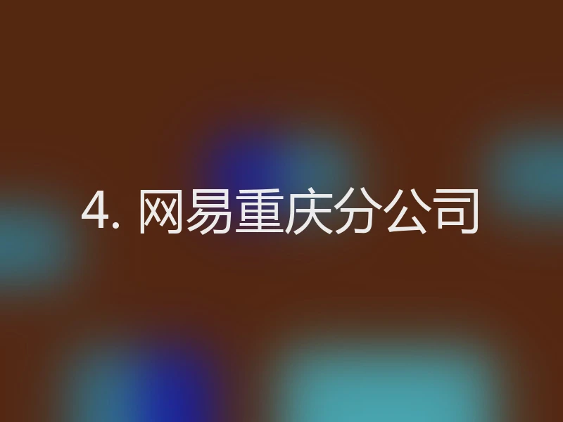 4. 网易重庆分公司