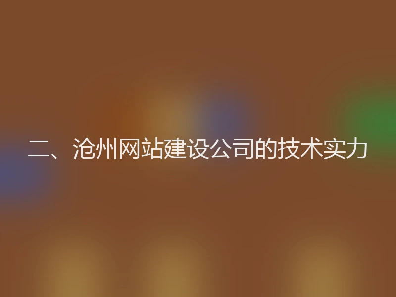 二、沧州网站建设公司的技术实力