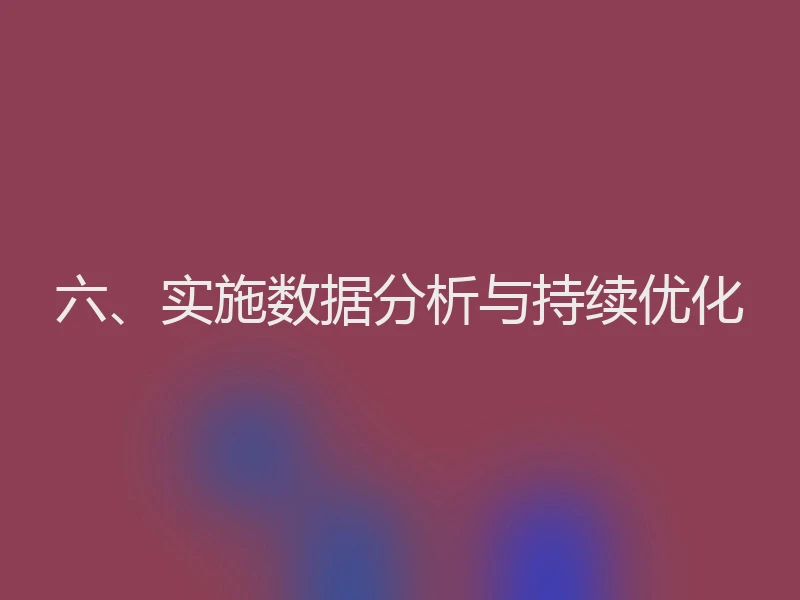 六、实施数据分析与持续优化
