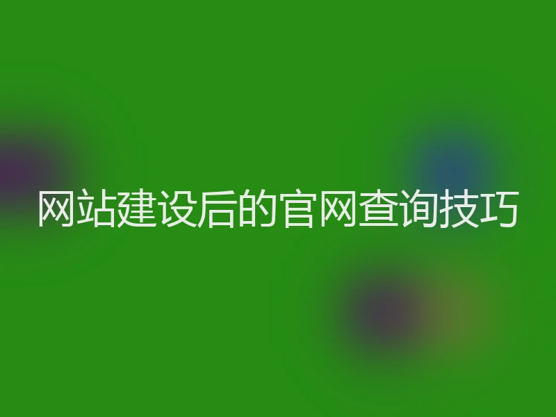 网站建设后的官网查询技巧