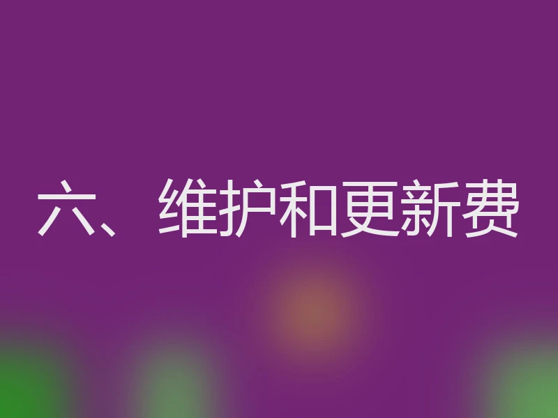六、维护和更新费