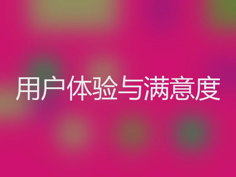 用户体验与满意度