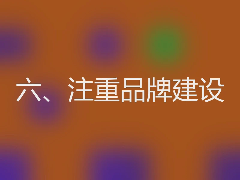 六、注重品牌建设