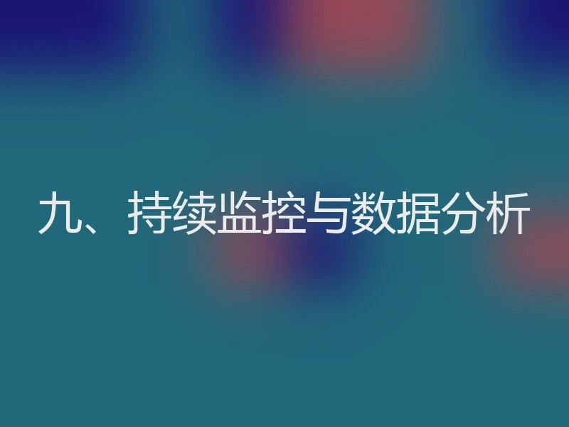 九、持续监控与数据分析