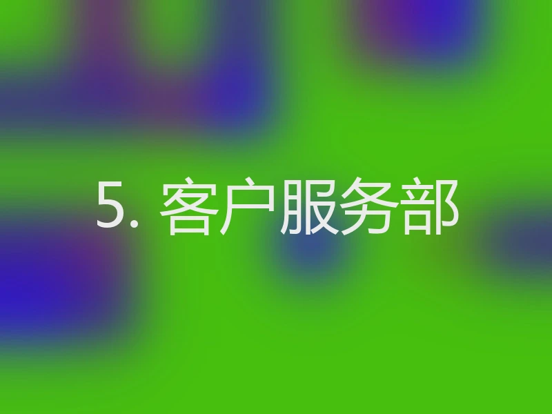 5. 客户服务部