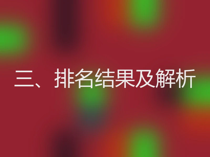 三、排名结果及解析