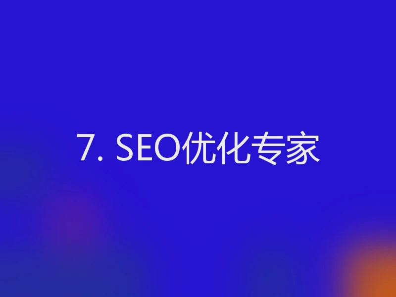 7. SEO优化专家