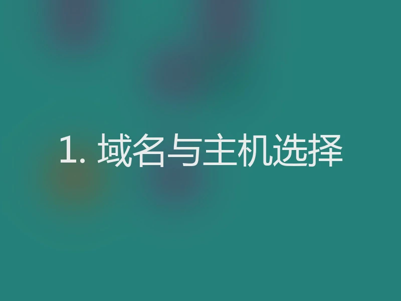 1. 域名与主机选择