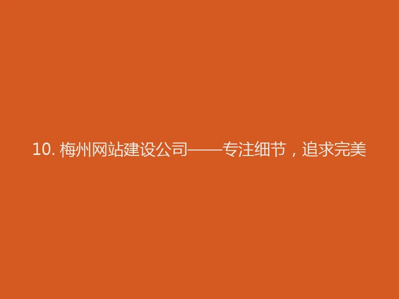 10. 梅州网站建设公司——专注细节，追求完美