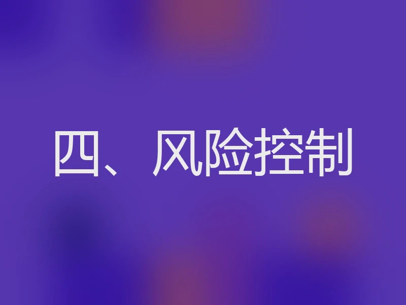 四、风险控制