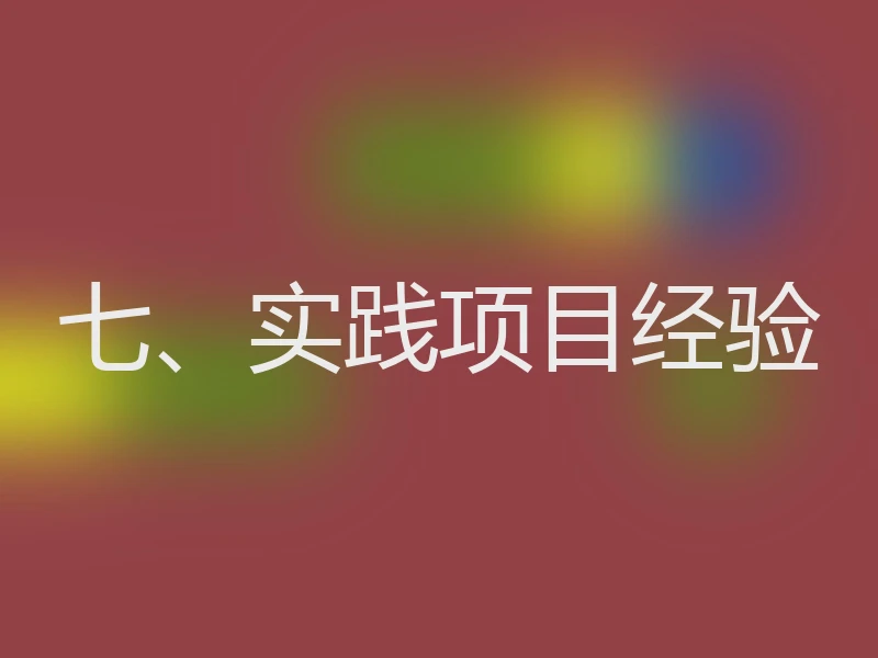 七、实践项目经验