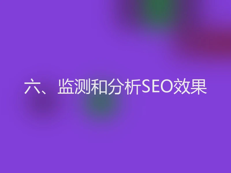 六、监测和分析SEO效果