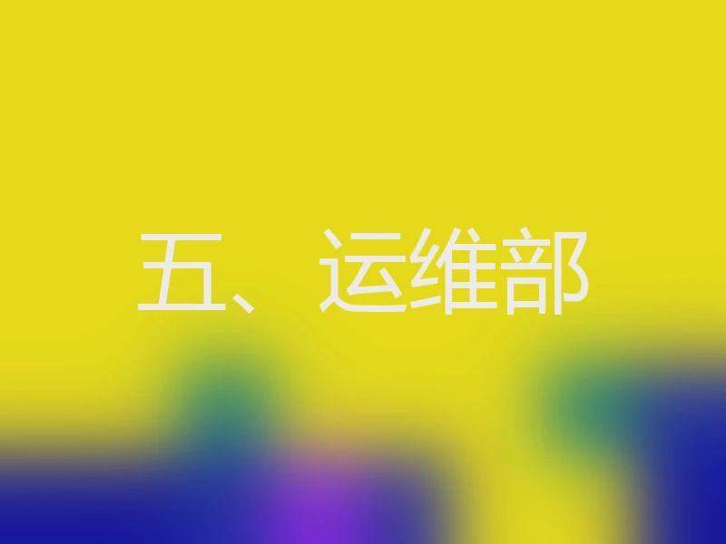 五、运维部