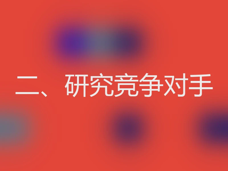 二、研究竞争对手