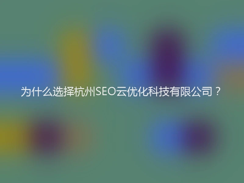 为什么选择杭州SEO云优化科技有限公司？