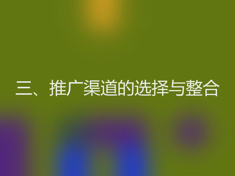 三、推广渠道的选择与整合