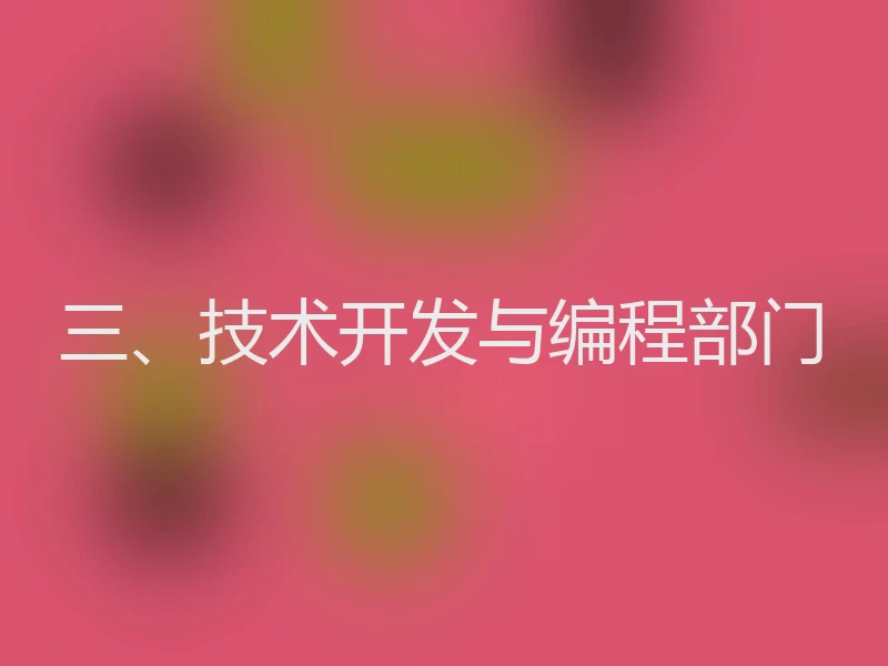 三、技术开发与编程部门