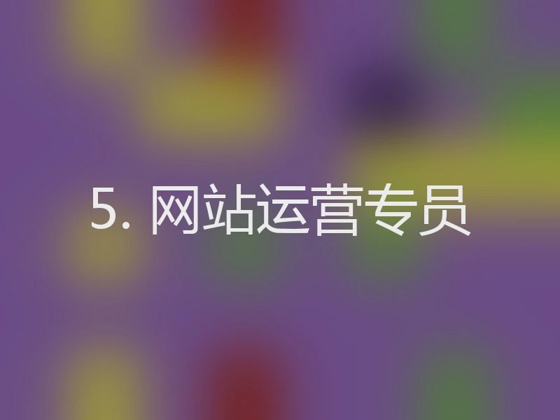5. 网站运营专员