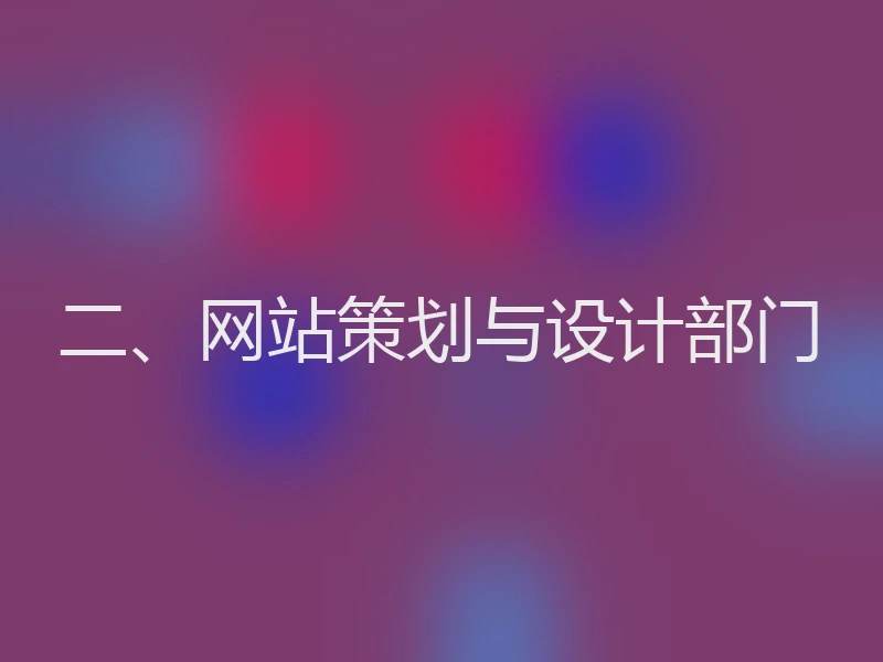 二、网站策划与设计部门