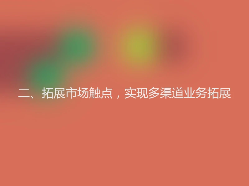 二、拓展市场触点，实现多渠道业务拓展