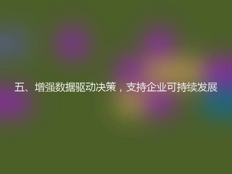 五、增强数据驱动决策，支持企业可持续发展